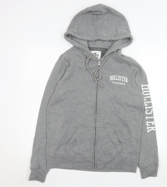 Hollister Women Grey Full Zip Hoodie Jacket M