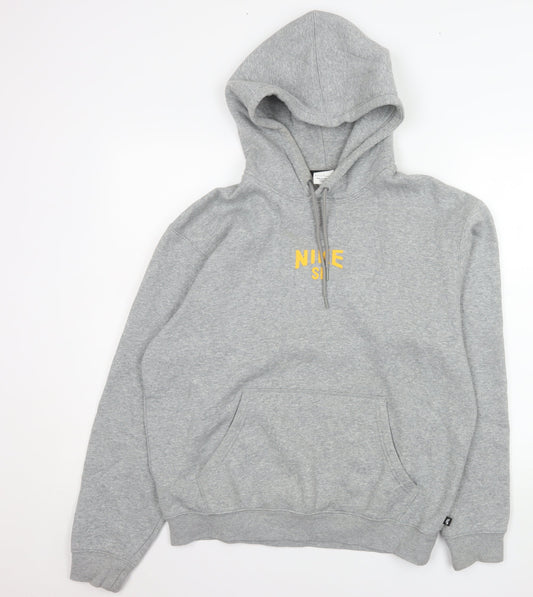 Nike SB Men’s Grey Pullover Hoodie S Regular Fit Logo Fleece