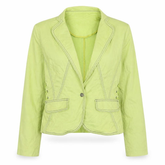 Christine Phillipe Womens Green Slim Fit Blazer Size 6 Cotton Blend