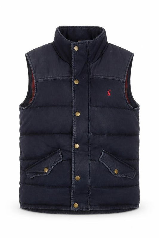 Tom Joule Women's Blue Puffer Waistcoat M Snap Quilted Sleeveless