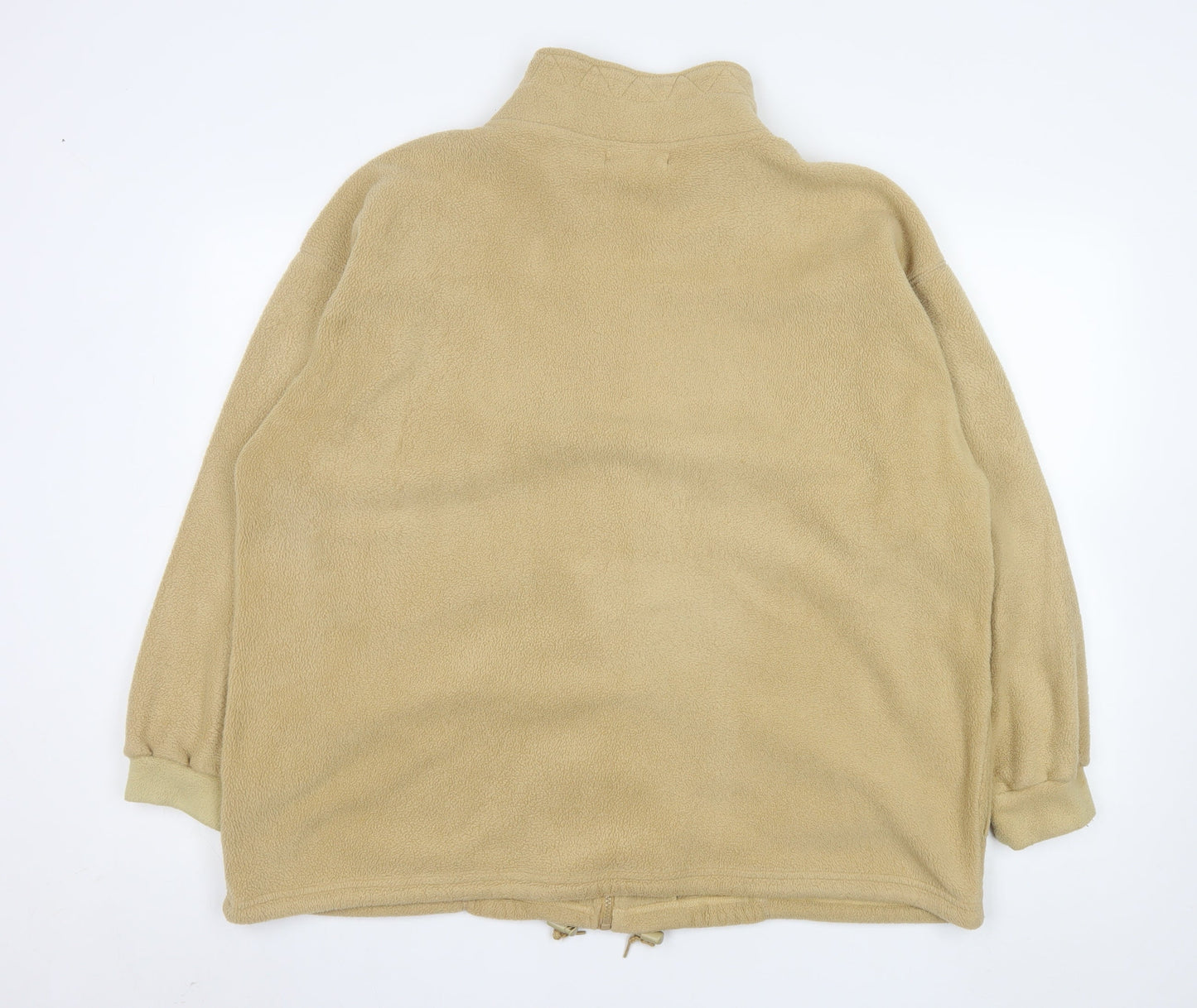Casuals Men Beige Fleece Full Zip Lightweight Jacket M/L