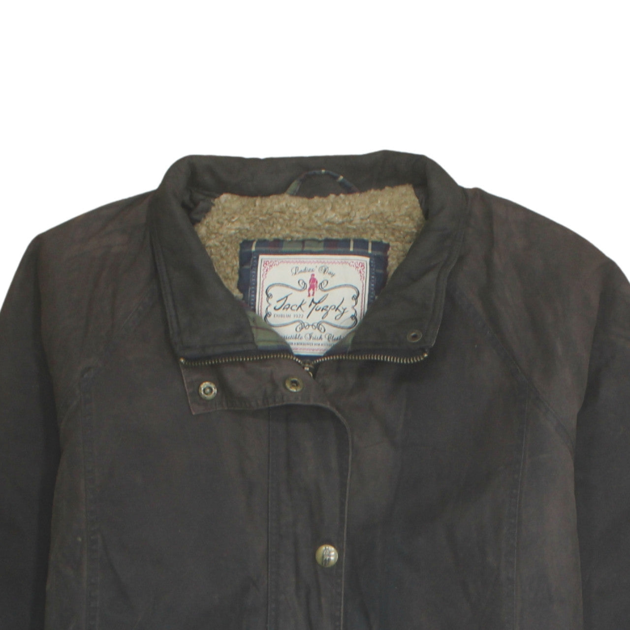 Jack Murphy Men's Brown Waxed Mid-Length Coat Lined Waterproof Jacket L
