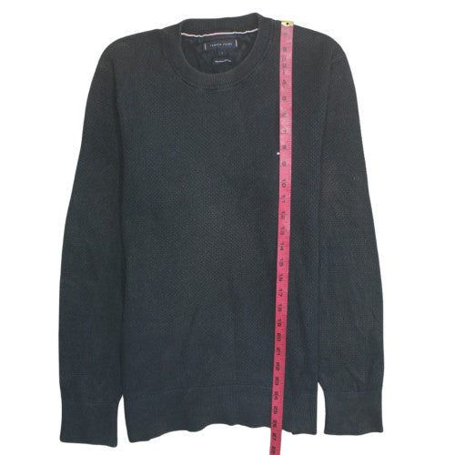 Tommy Hilfiger Men's Black Cotton Crew Neck Jumper Size S