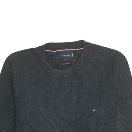 Tommy Hilfiger Men's Black Cotton Crew Neck Jumper Size S