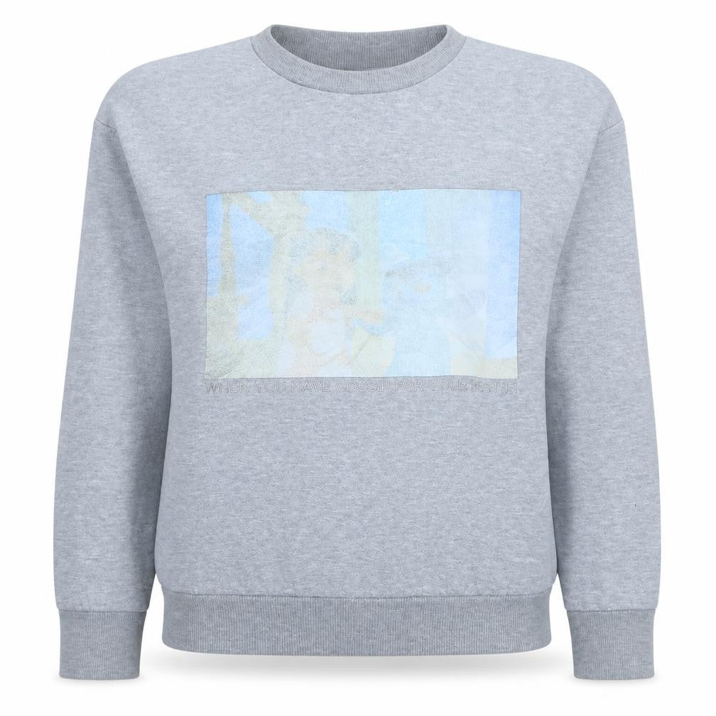 Disney Women Grey Sweatshirt XS Classic Crew Neck Lilo & Stitch Print