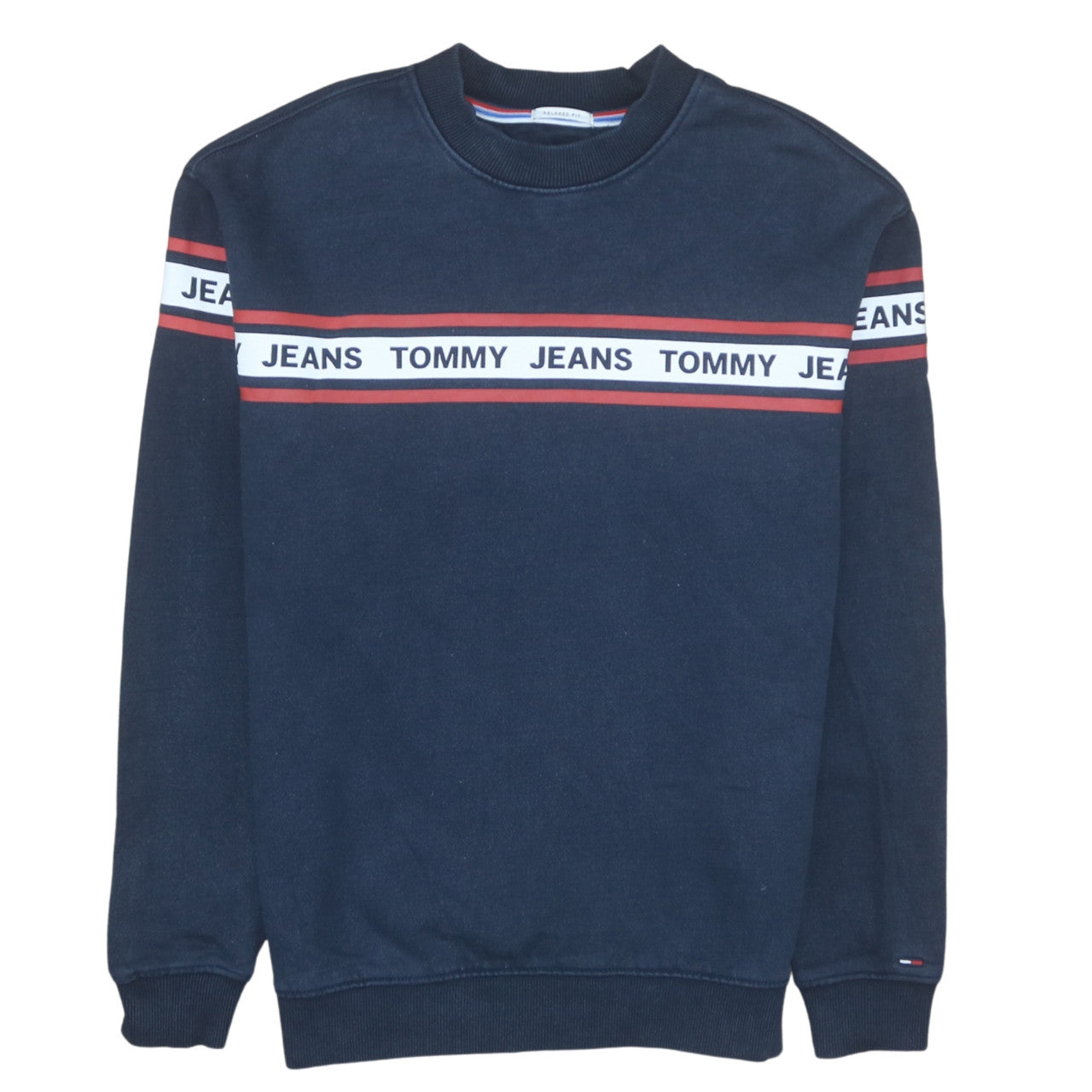 Tommy Jeans Men's Blue XS Relaxed Fit Logo Sweatshirt Pullover