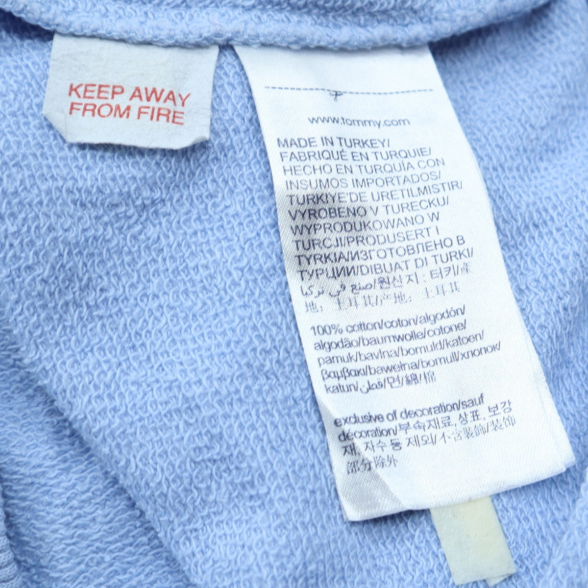 Tommy Hilfiger Boys Blue Pullover Hoodie Size 152 Cotton Logo Sweatshirt