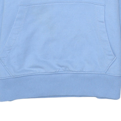 Additional view of Tommy Hilfiger boys’ blue pullover hoodie, size 152, cotton logo sweatshirt