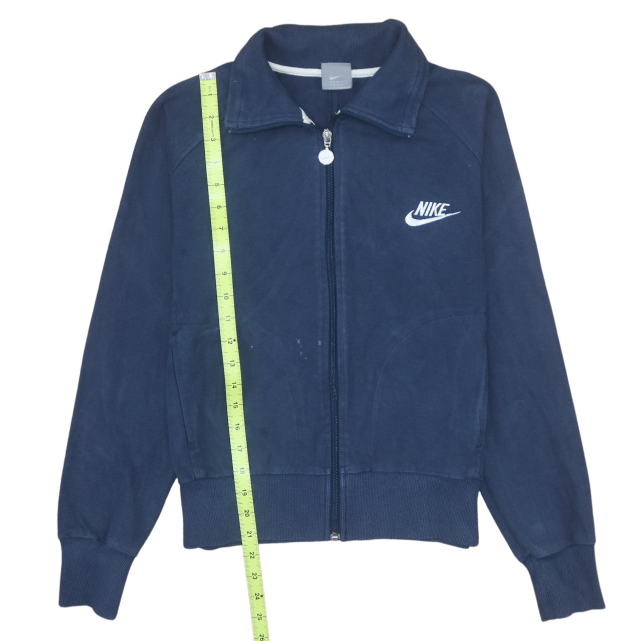 Nike Women's Blue Track Jacket M Full Zip Cotton Blend