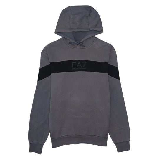Emporio Armani EA7 Men's Grey Pullover Hoodie Size S Designer Logo