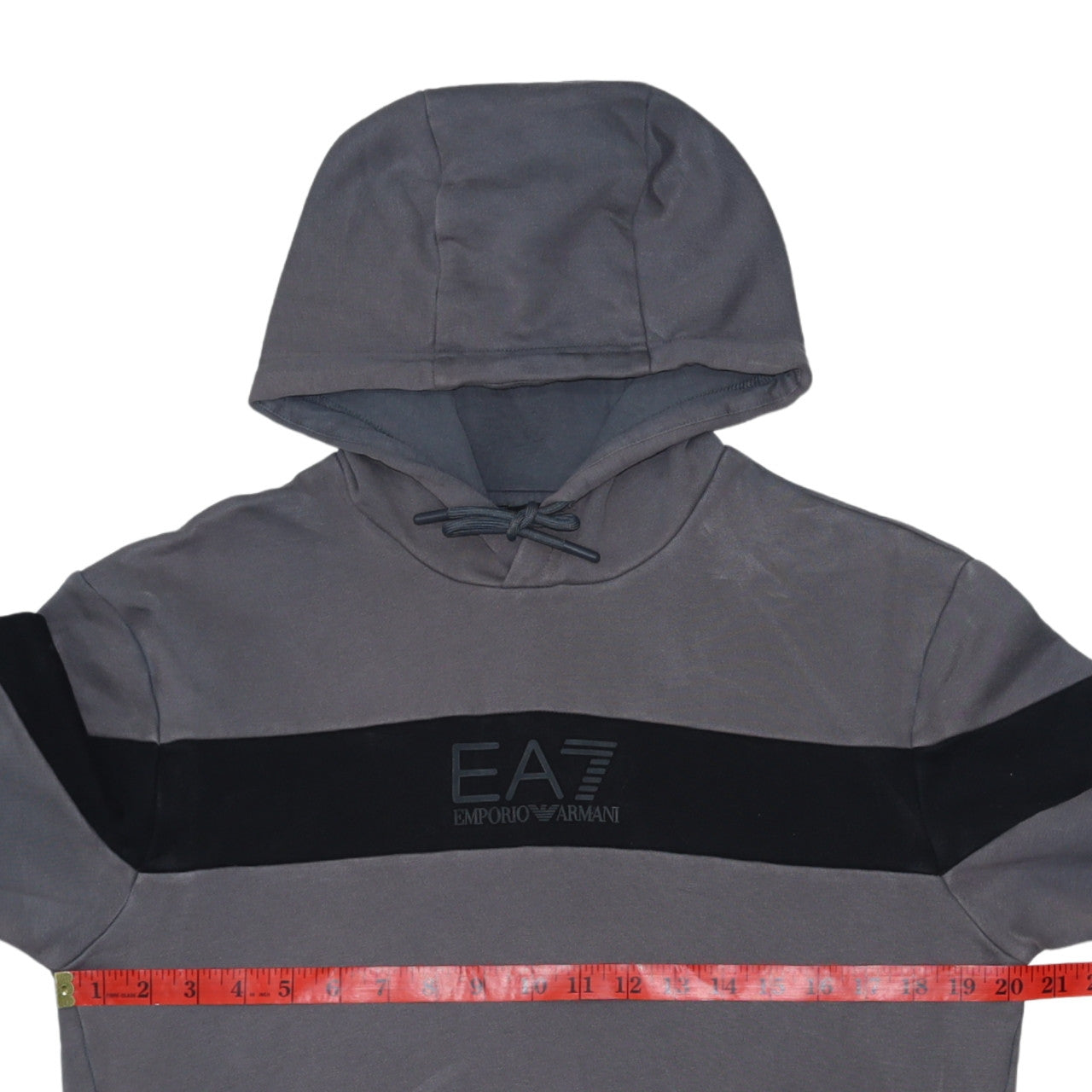 Emporio Armani EA7 Men's Grey Pullover Hoodie Size S Designer Logo
