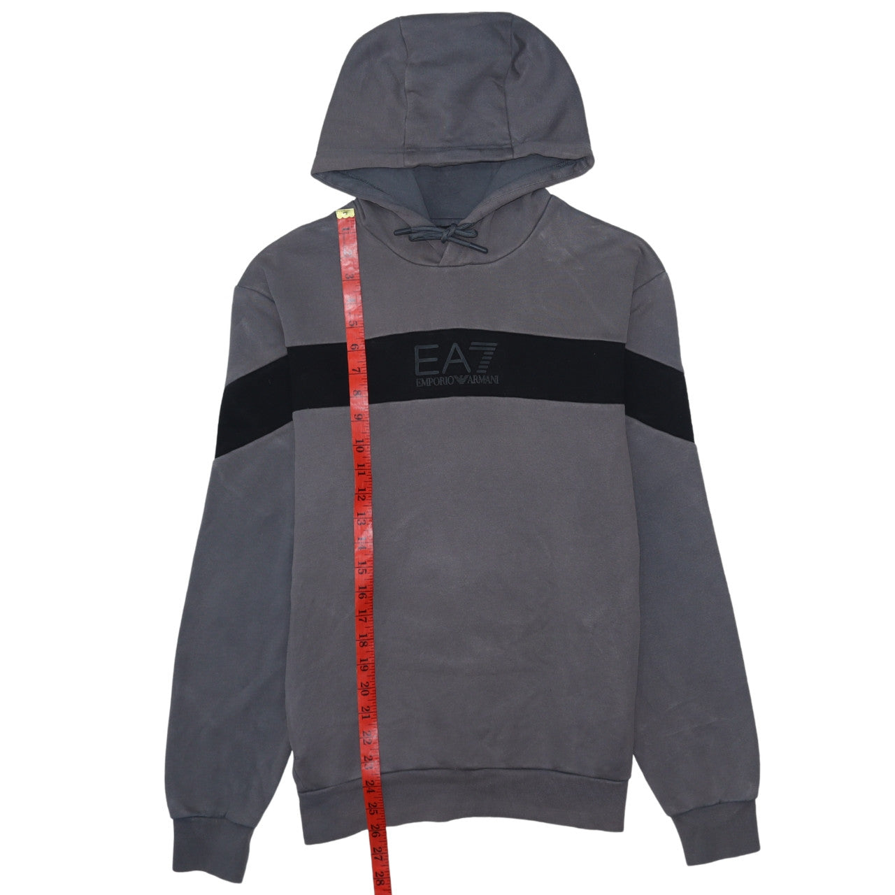 Emporio Armani EA7 Men's Grey Pullover Hoodie Size S Designer Logo