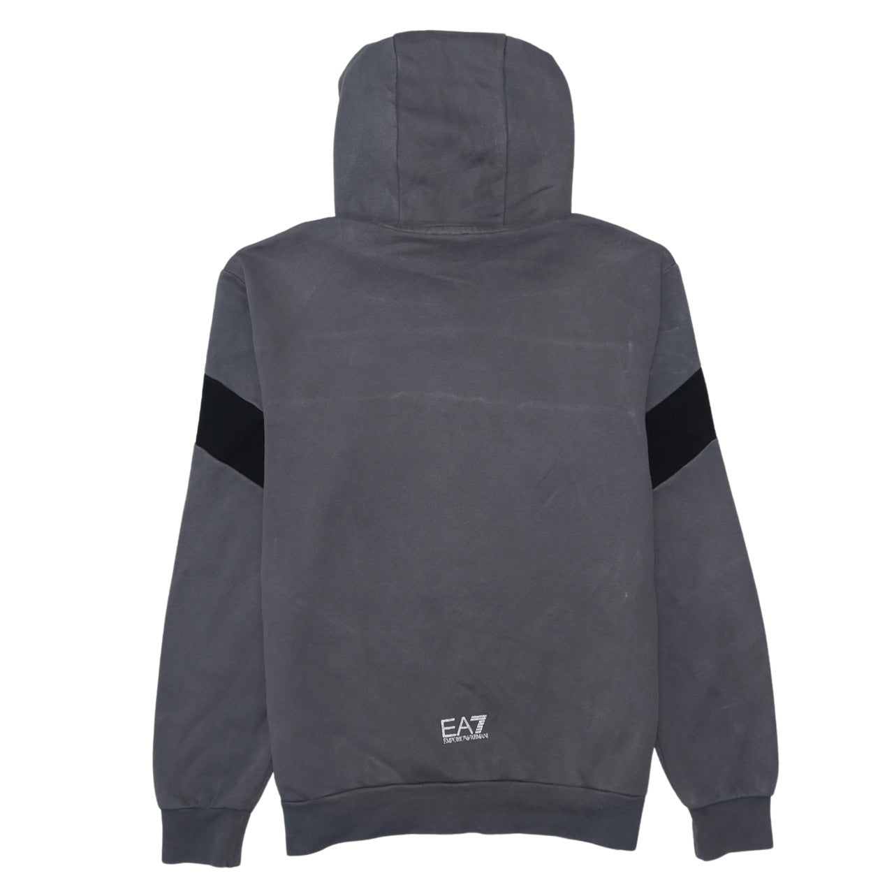 Emporio Armani EA7 Men's Grey Pullover Hoodie Size S Designer Logo