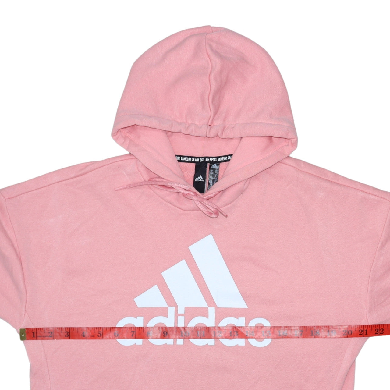 Adidas Womens Pink Pullover Hoodie M 12-14 Logo Cotton Blend