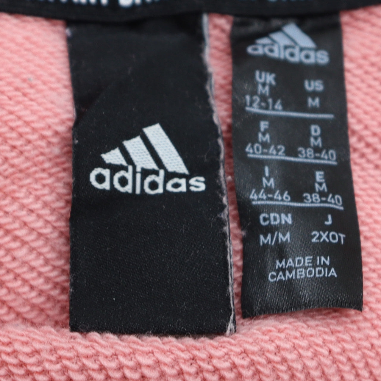 Adidas Womens Pink Pullover Hoodie M 12-14 Logo Cotton Blend