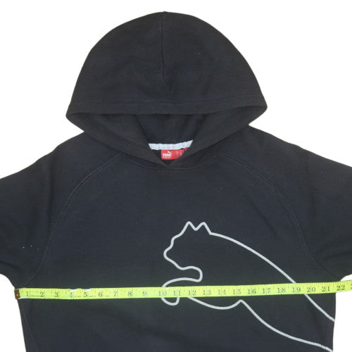 Puma Men's Black Pullover Hoodie Small Graphic Sports Fleece