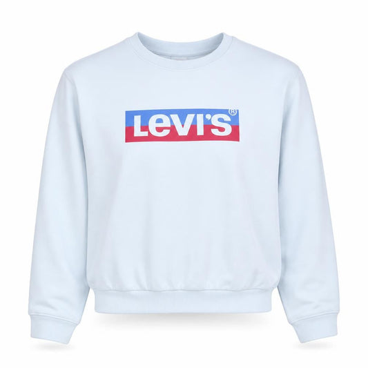 Levi's Women's White Logo Crew Neck Pullover Sweatshirt Size S