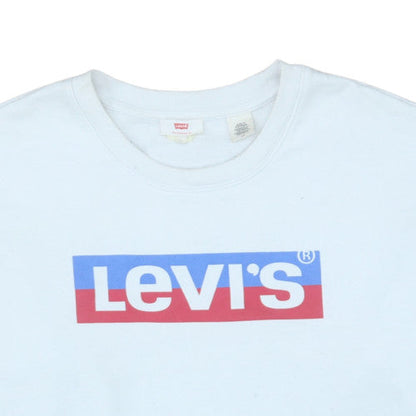 Levi's Women's White Logo Crew Neck Pullover Sweatshirt Size S