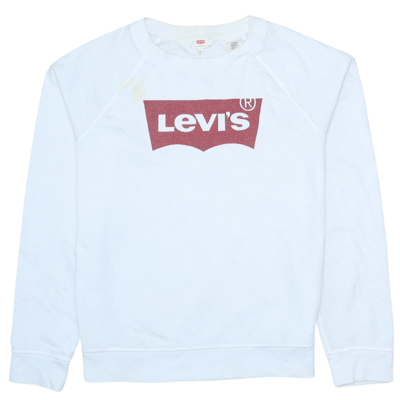 Levi's Women's White Logo Crew Neck Pullover Sweatshirt M