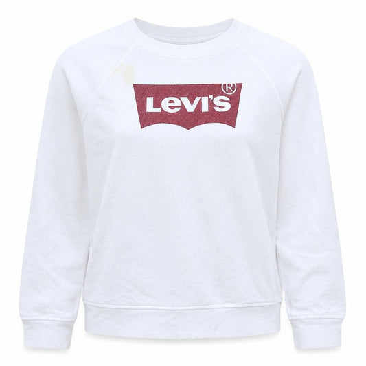 Levi's Women's White Logo Crew Neck Pullover Sweatshirt M