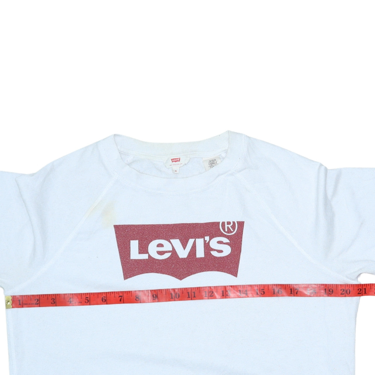 Levi's Women's White Logo Crew Neck Pullover Sweatshirt M
