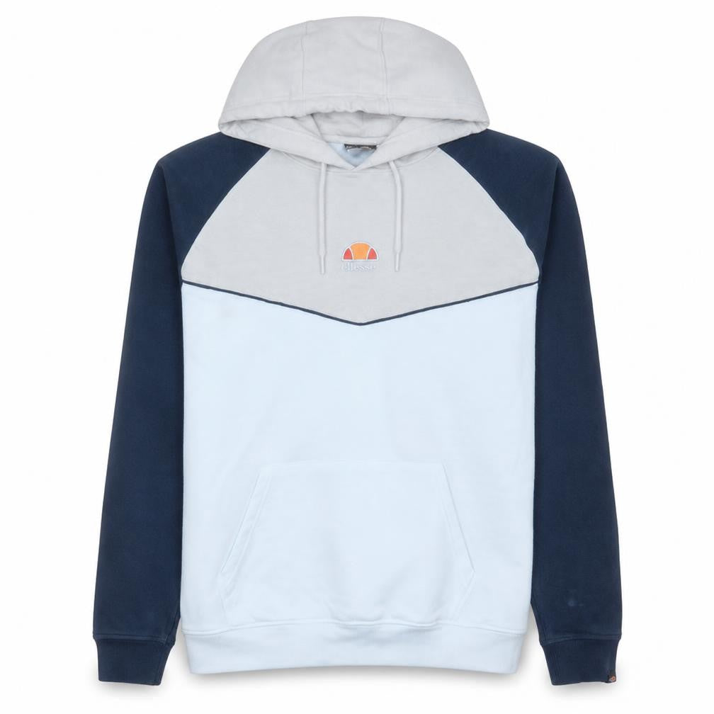 Ellesse Mens Grey Pullover Hoodie L Logo Sports Fleece Sweatshirt