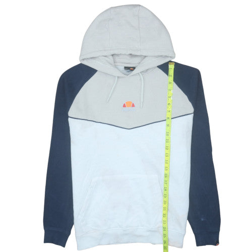 Ellesse Mens Grey Pullover Hoodie L Logo Sports Fleece Sweatshirt