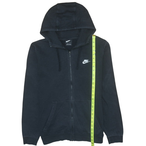 Nike Men's Black Full Zip Hoodie L Cotton Blend Logo Casual