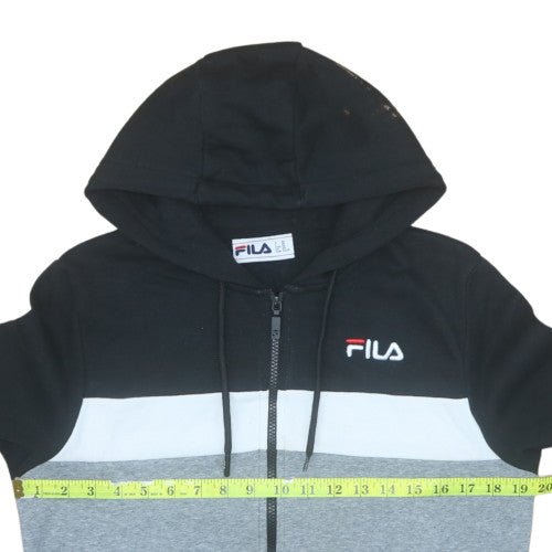 FILA Men's Black XS Full Zip Colour Block Hoodie
