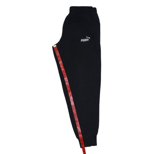 Puma Womens Black Jogger Trousers Size M Fleece Elastic Waist