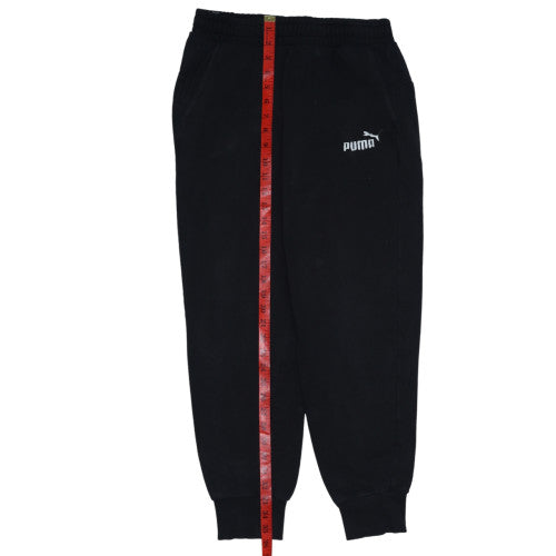 Puma Womens Black Jogger Trousers Size M Fleece Elastic Waist