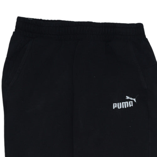 Puma Womens Black Jogger Trousers Size M Fleece Elastic Waist