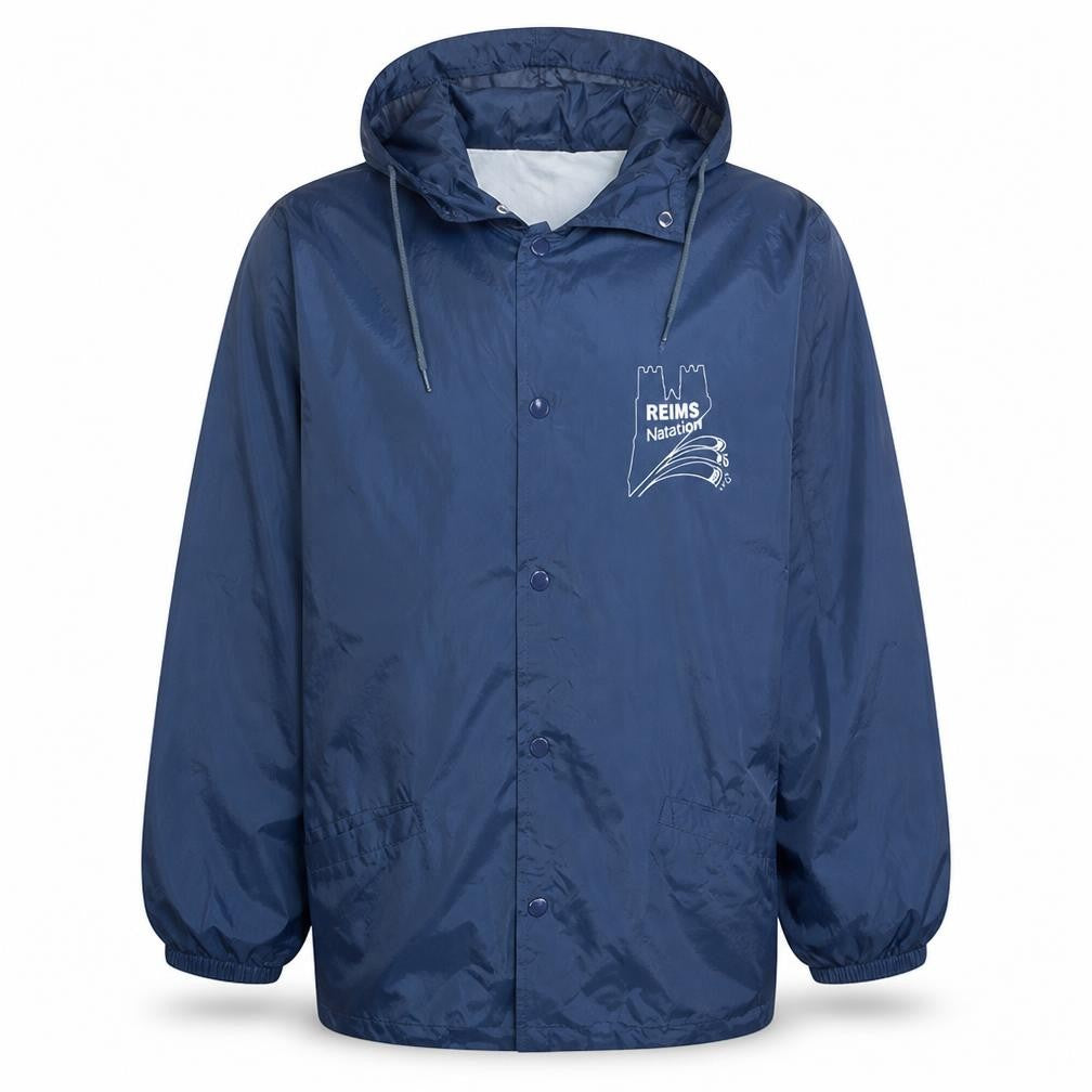 Cotton Tee Men's Blue Hooded Windbreaker Jacket M