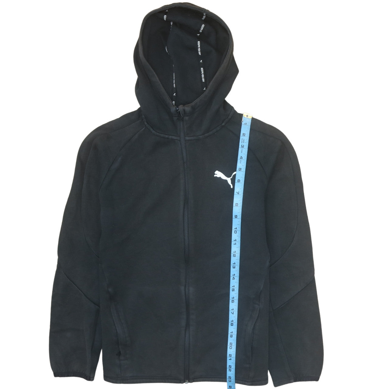 Puma Boys Black Full Zip Hoodie 15-16 Years Fleece Hooded Sweatshirt