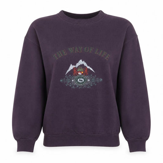 Bogner Womens Purple Pullover Sweatshirt M The Way of Life Graphic Cotton Blend