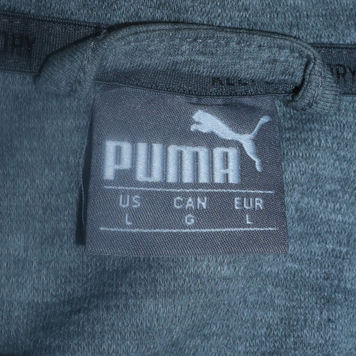 Puma Men's Grey Full Zip Hoodie L Lightweight Sportswear