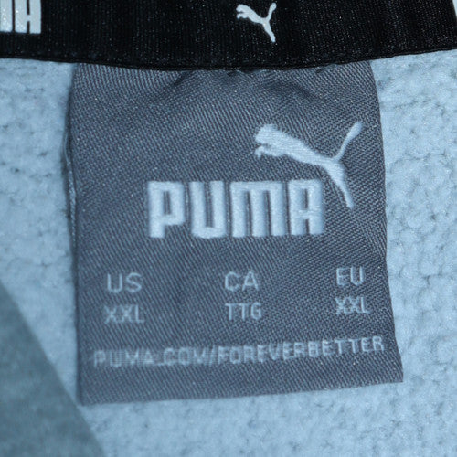 Puma Men's Grey 2XL Pullover Hoodie with Logo and Pocket