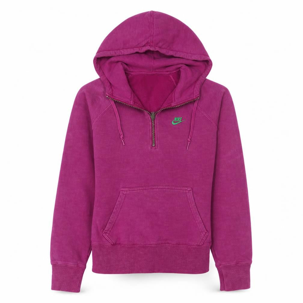 Nike Womens Purple 1/4 Zip Hooded Sweatshirt Size S