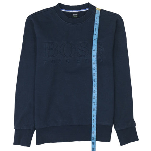 Hugo Boss Mens Blue Crew Neck Logo Sweatshirt Size M