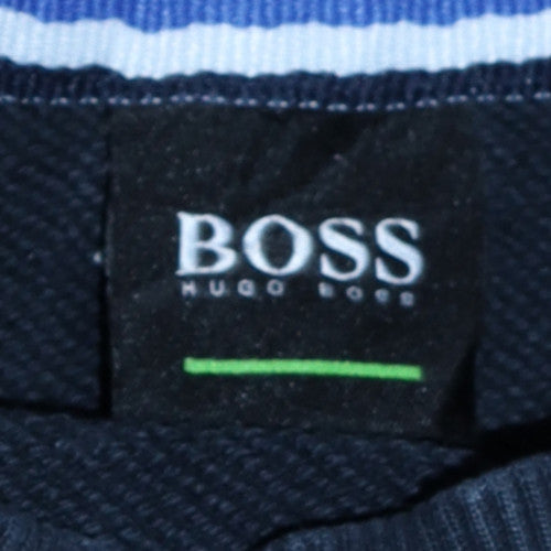 Hugo Boss Mens Blue Crew Neck Logo Sweatshirt Size M