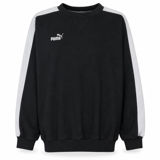 Puma Men's Black Pullover Sweatshirt M Crew Neck Fleece Sportswear