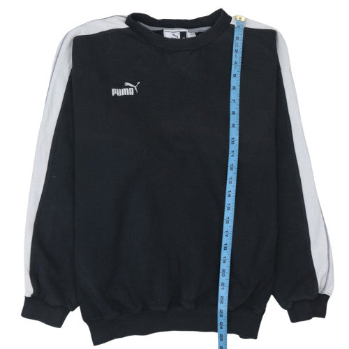 Puma Men's Black Pullover Sweatshirt M Crew Neck Fleece Sportswear