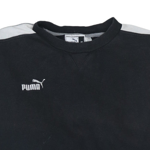 Puma Men's Black Pullover Sweatshirt M Crew Neck Fleece Sportswear