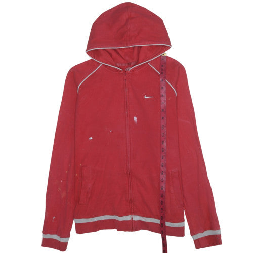 Nike Women's Red Full Zip Hoodie XL 20/22 Reflective Trim Casual