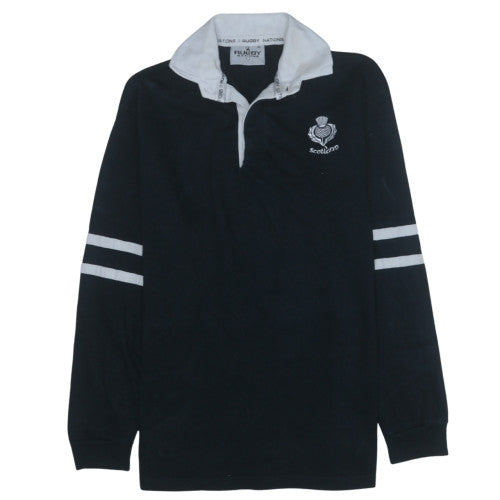 Rugby Nations Men's Black XL Collared Long Sleeve Sports Sweatshirt