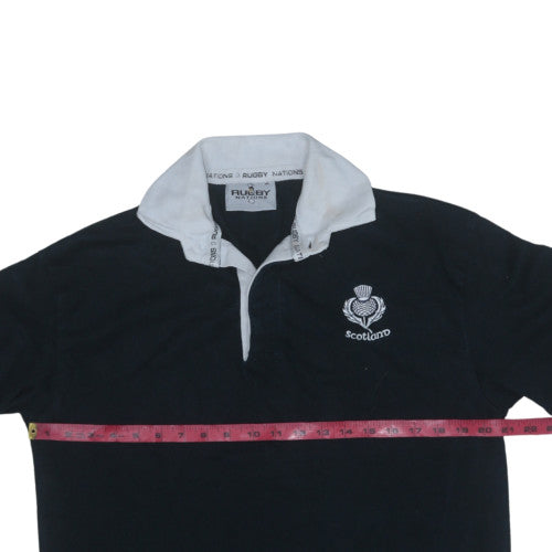 Rugby Nations Men's Black XL Collared Long Sleeve Sports Sweatshirt