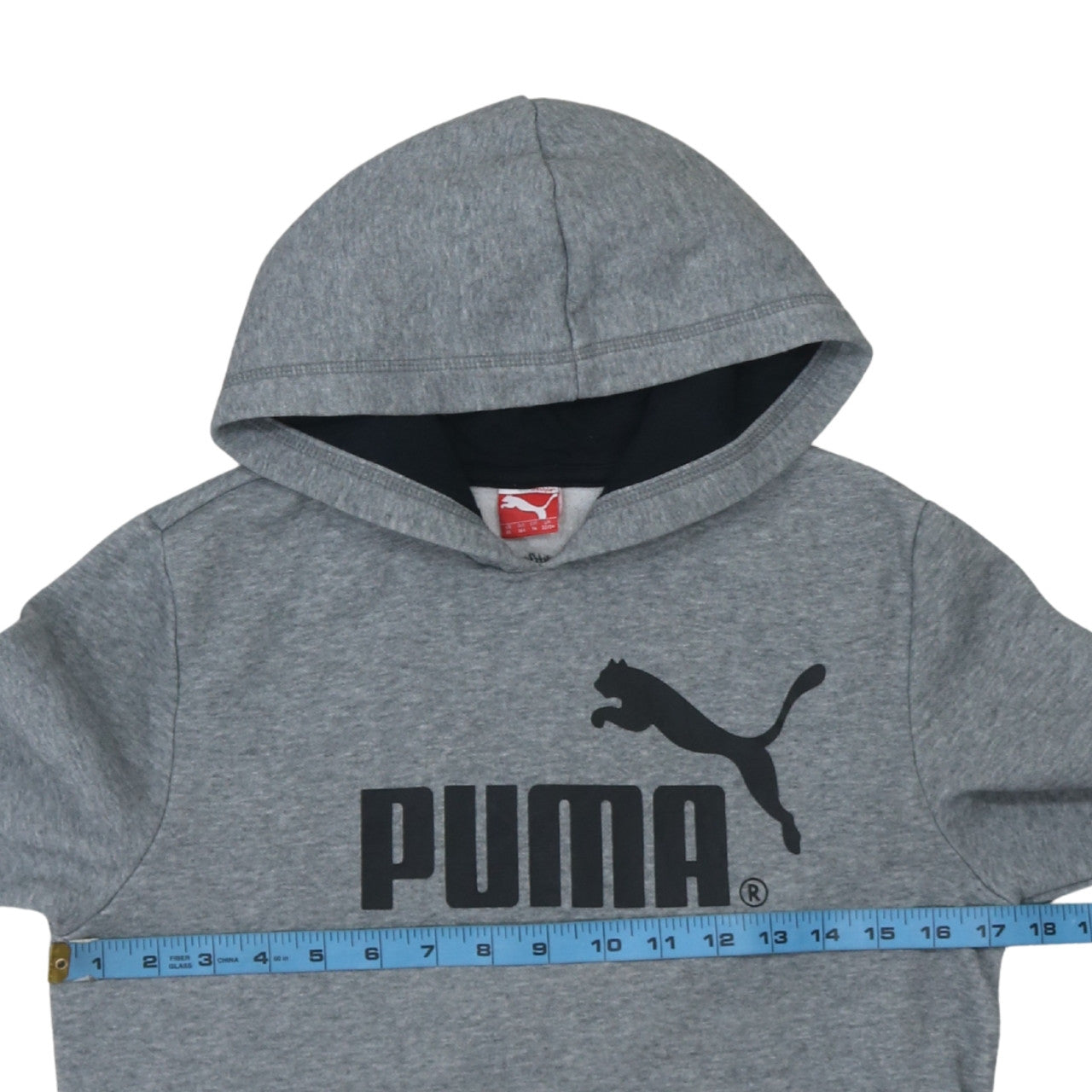 Puma Boys Grey Pullover Hoodie Size 14 Years Cotton Blend Fleece Sweatshirt