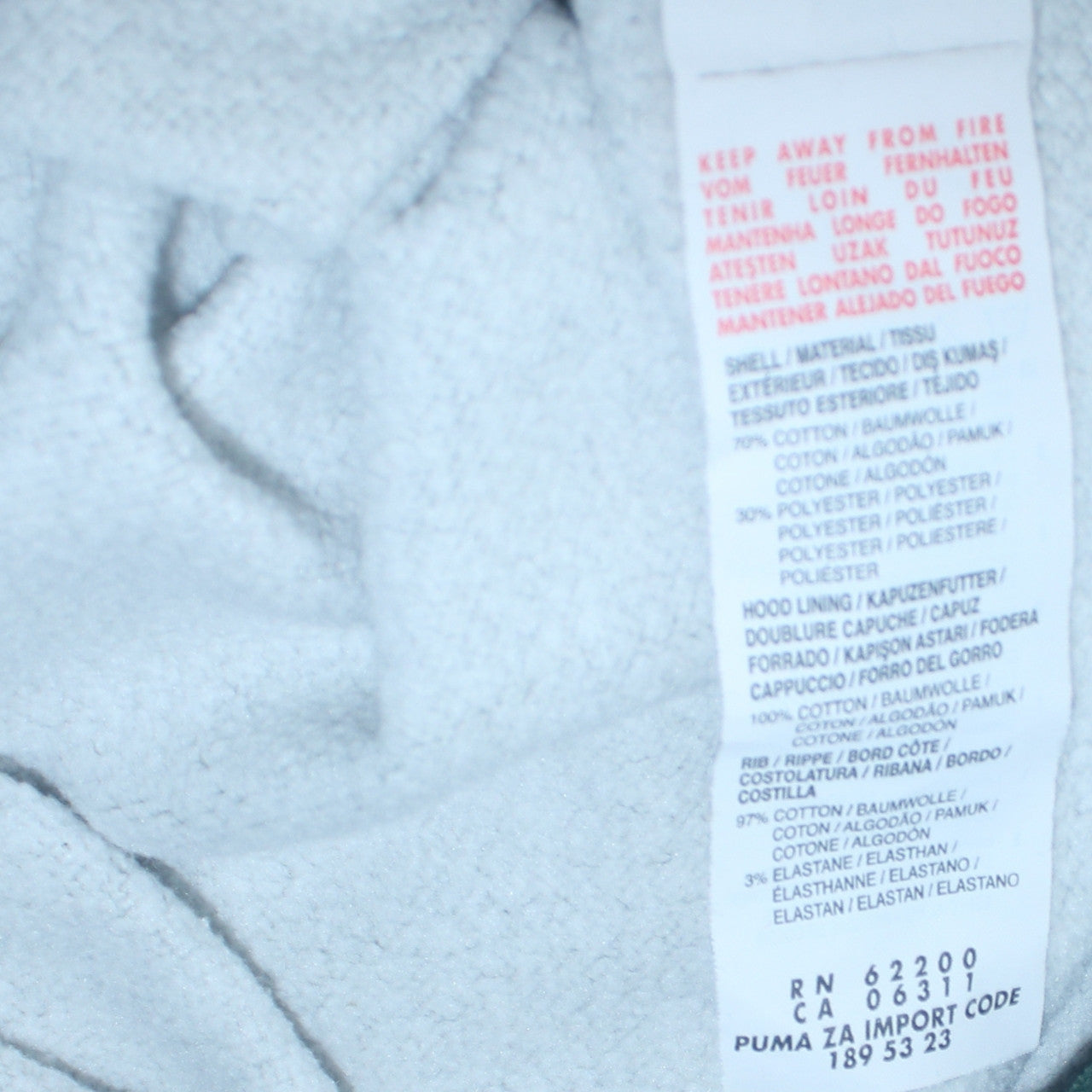 Puma Boys Grey Pullover Hoodie Size 14 Years Cotton Blend Fleece Sweatshirt