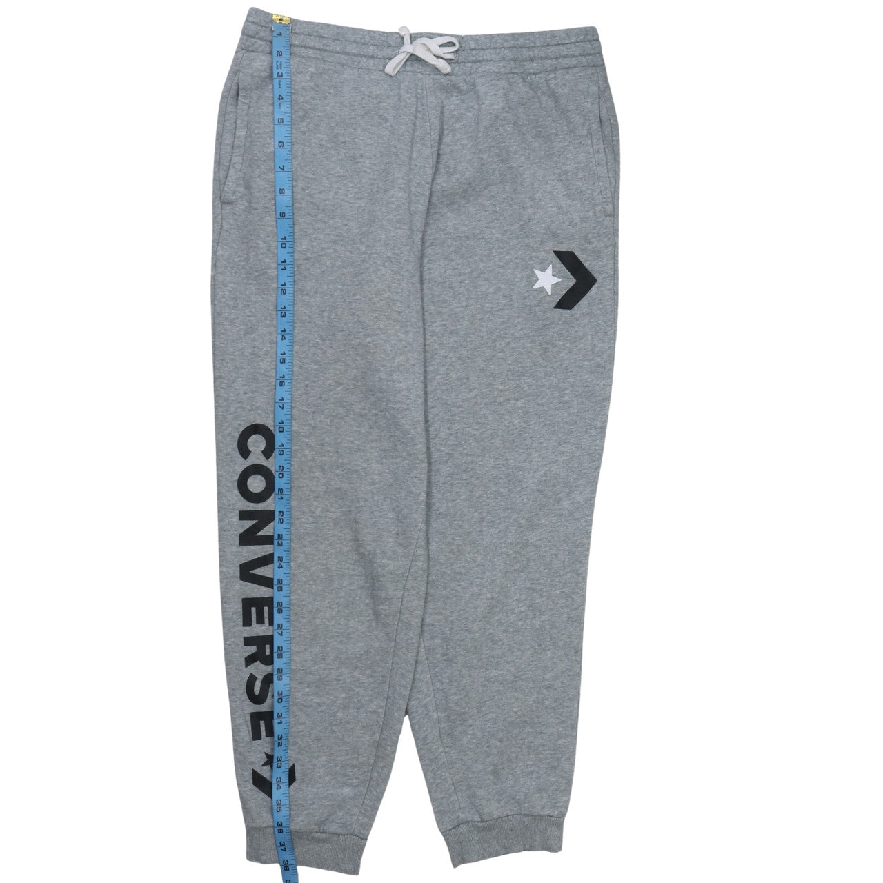 Converse Mens Grey Jogger Sweatpants L Regular Fit Fleece Activewear
