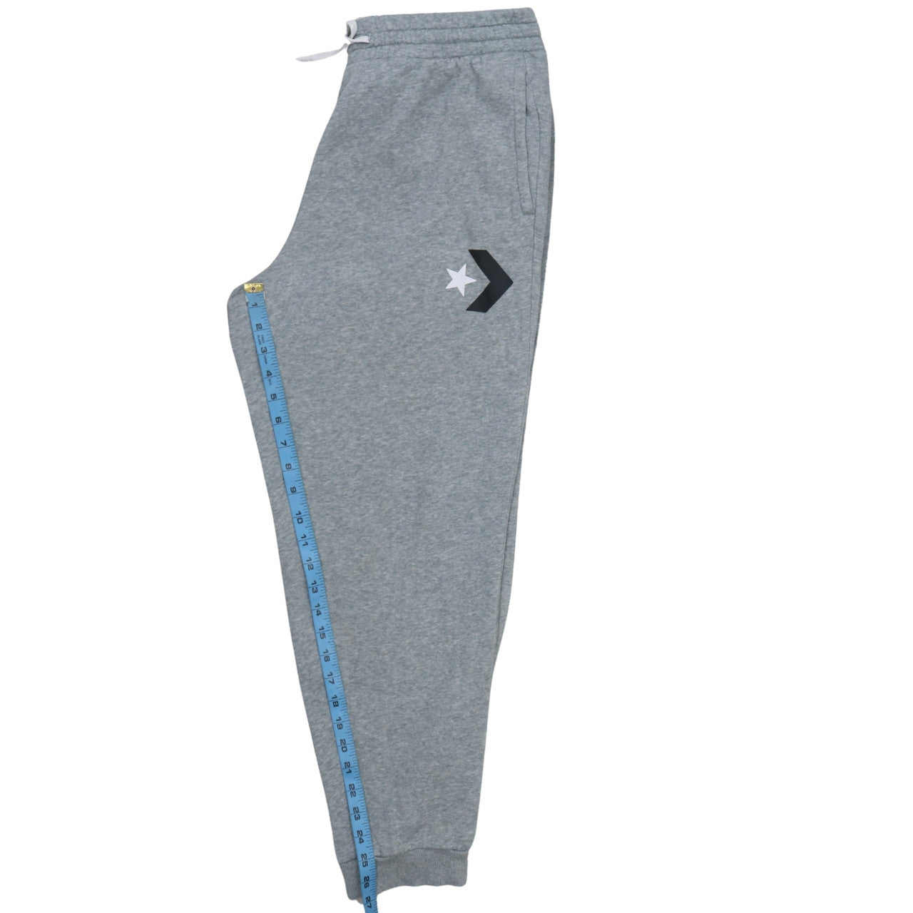 Converse Mens Grey Jogger Sweatpants L Regular Fit Fleece Activewear